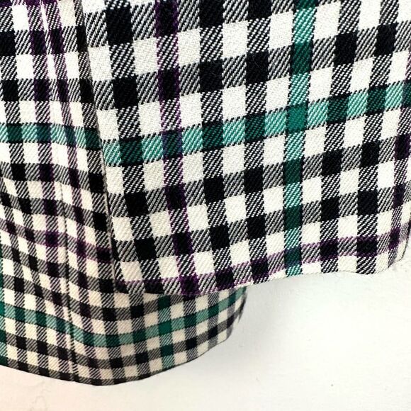 Pendleton VTG Green and Purple Gingham Virgin Wool Blazer Jacket Women’s 14T - Picture 4 of 8